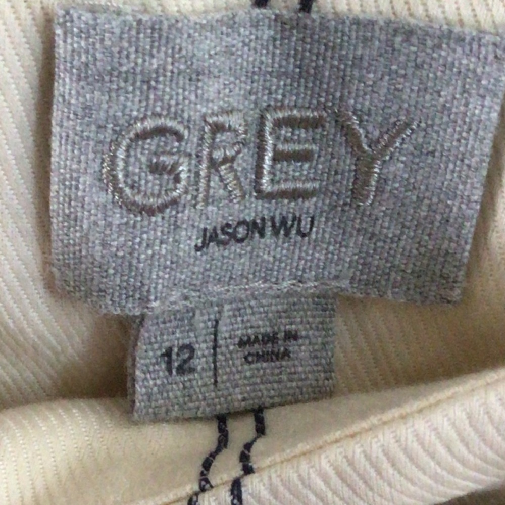 Grey Jason Wu Stripe Twill Wrap Skirt - image 5